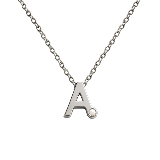 Alix Muttermilch Initialen-Kette aus rhodiniertem Sterlingsilber mit dem Buchstaben A