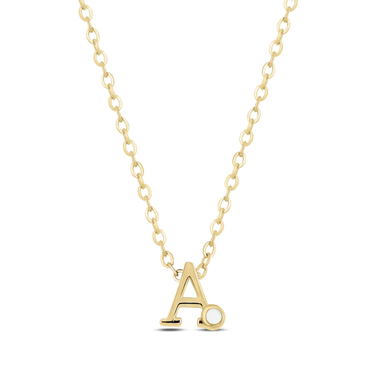 Anna | Moedermelk Initial Ketting Gold